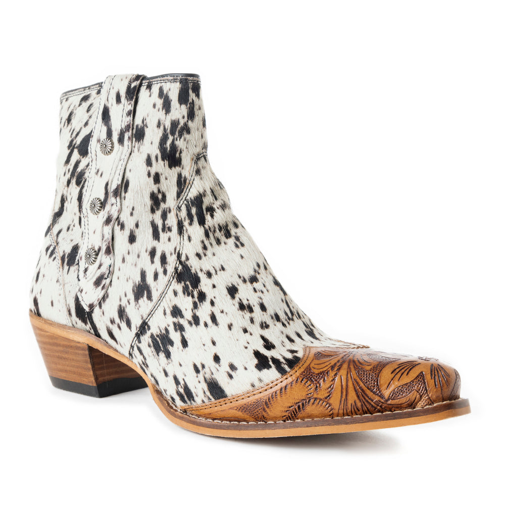 Rocker Western Hand-Tooled Booties