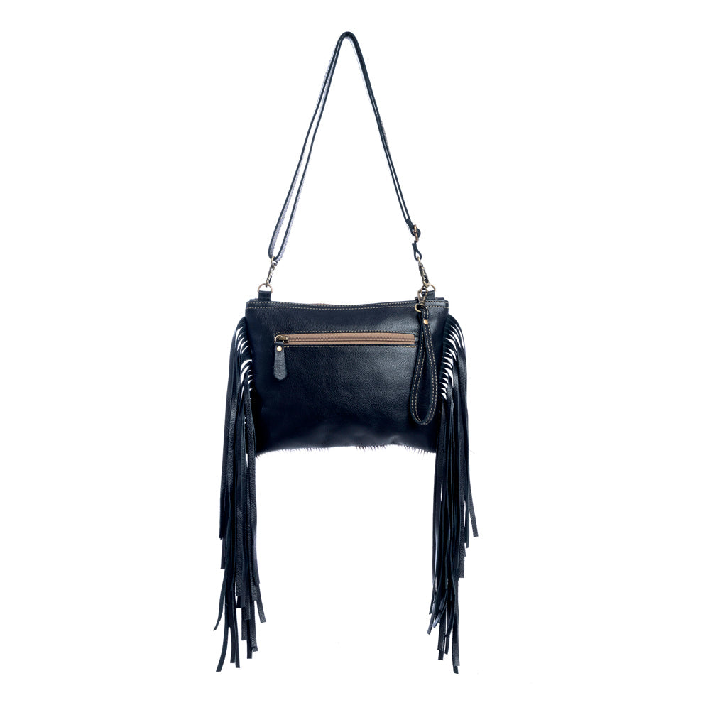 Myra Mescalaro Hill Bag for Women with leather and hairon in coal