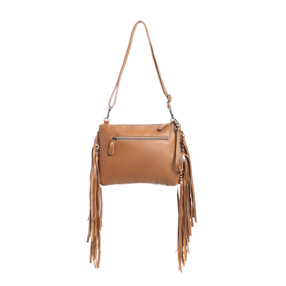Myra Mescalaro Hill Bag for Women with leather and hairon in warm caramel for everyday use