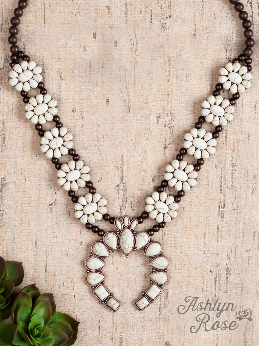 Squash blossom necklace cream