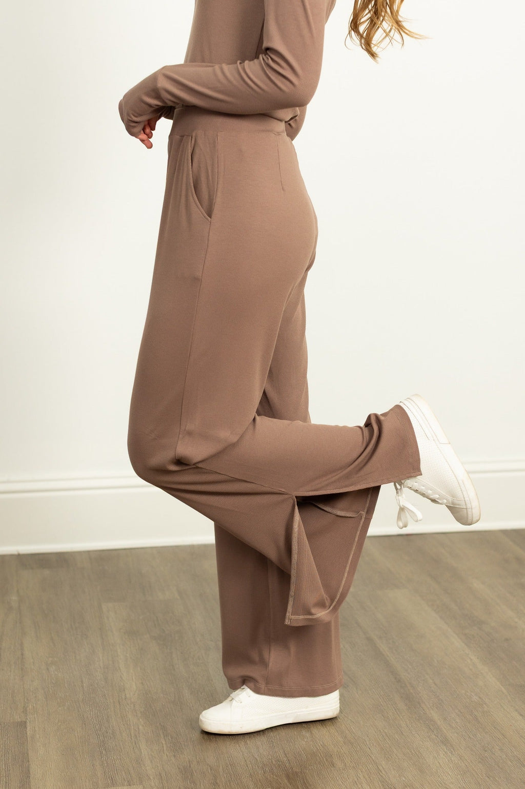 Ribbed Lounge Pants, Brown