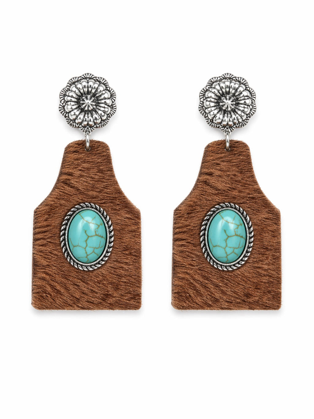 Tavern Lovin' Fur Earrings with Turquoise Stone