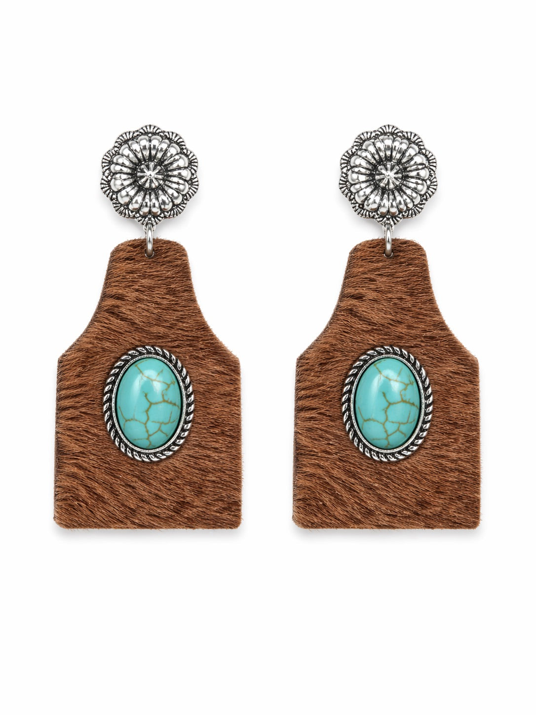 Tavern Lovin' Fur Earrings with Turquoise Stone