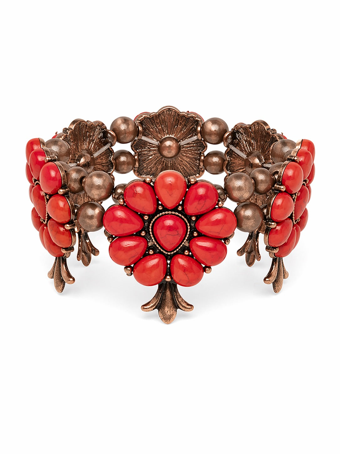 Red & Copper Saddle Up Stone Bracelet