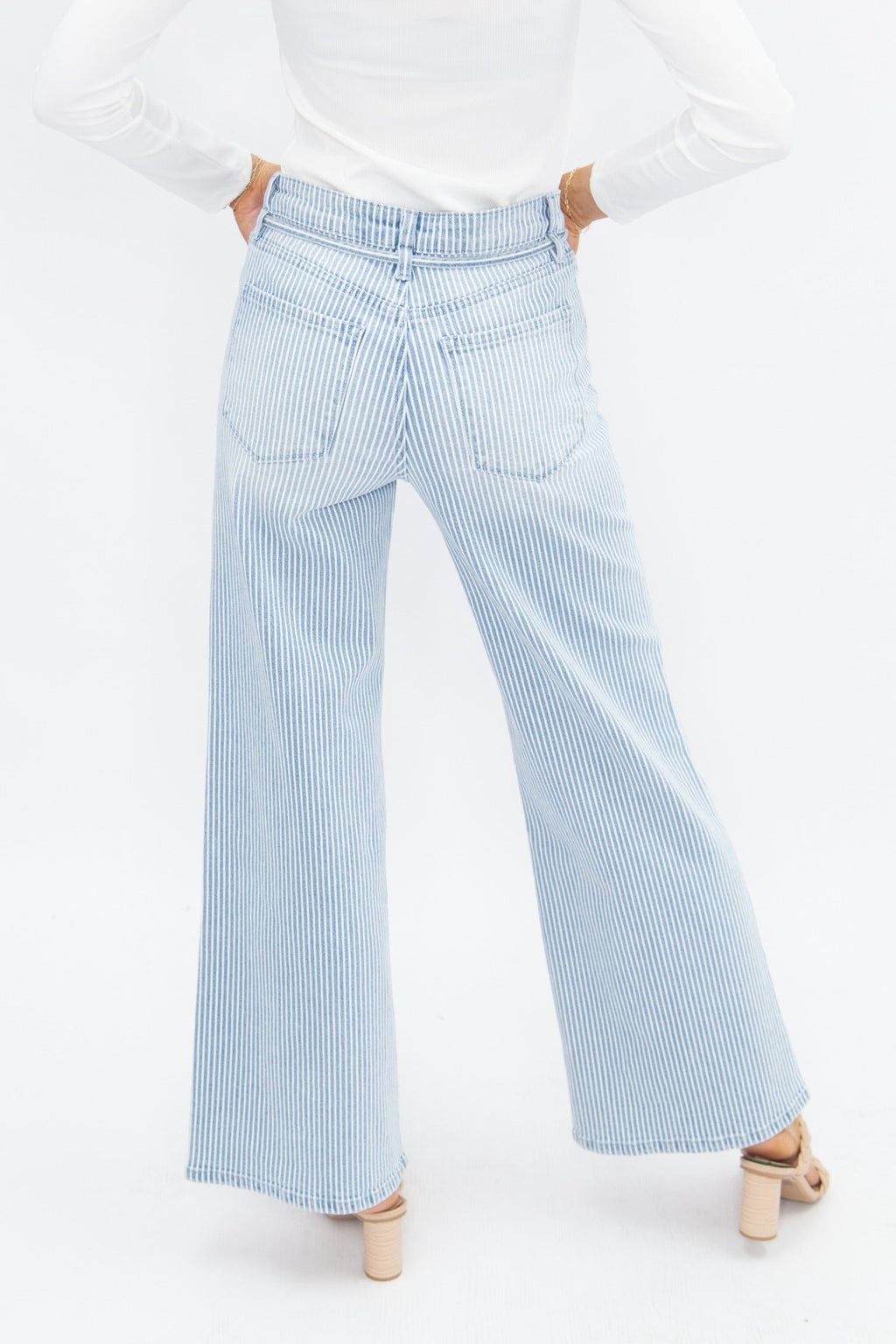 Striped Straight-Leg Jeans