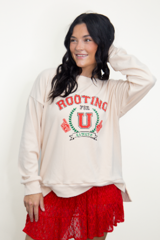 Rooting for U Ivory Sweatshirt