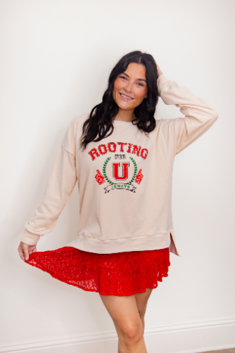 Rooting for U Ivory Sweatshirt