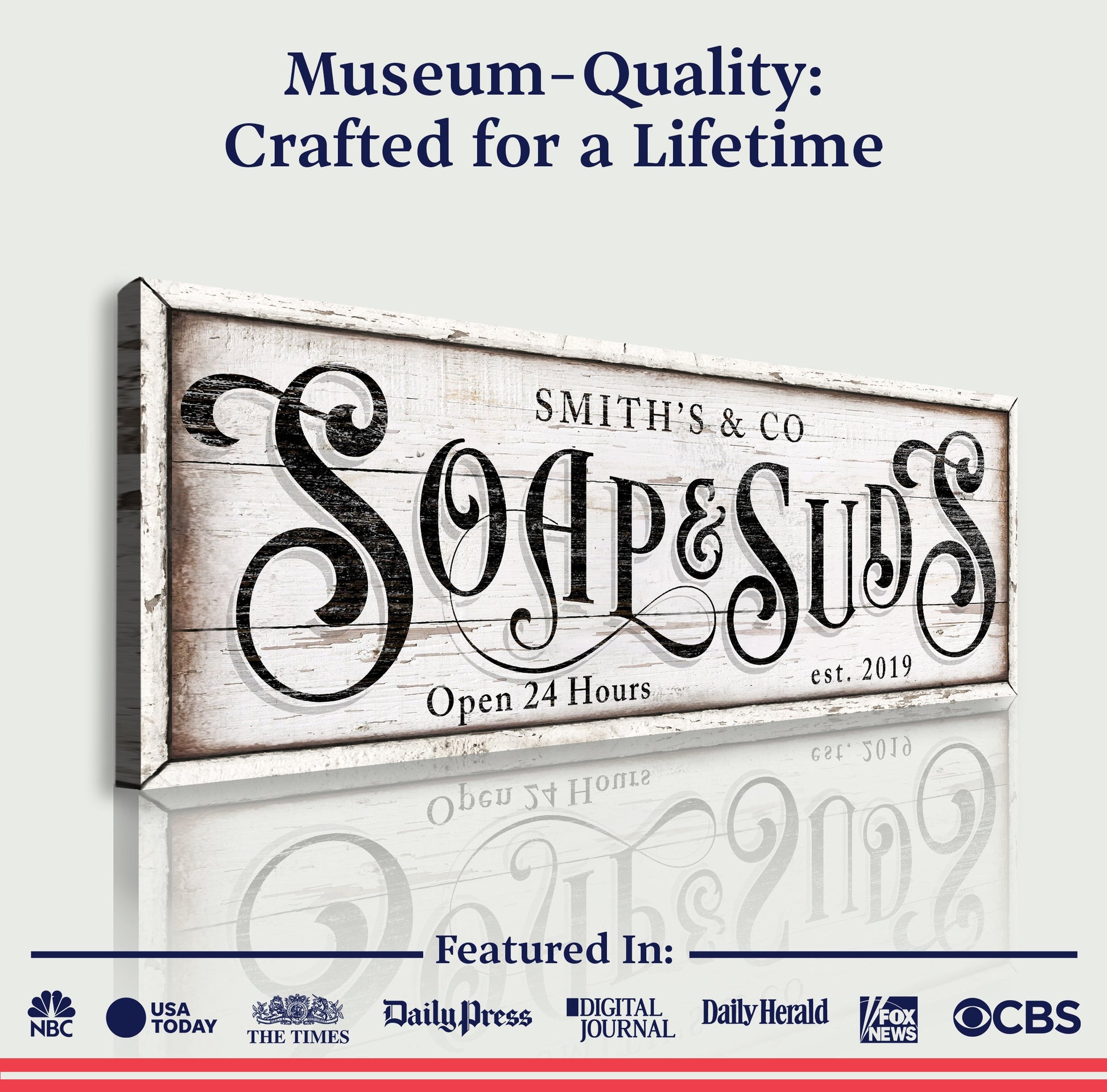 Personalized Soap And Suds Laundry Sign