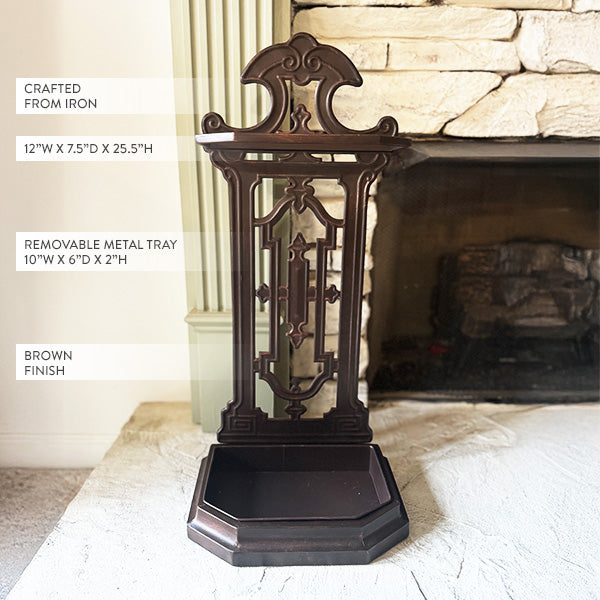 Vintage Inspired Intricate Metal Umbrella Stand