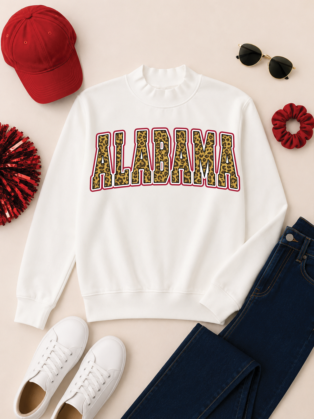 Game Day Block Graphic Mock Neck Sweatshirt