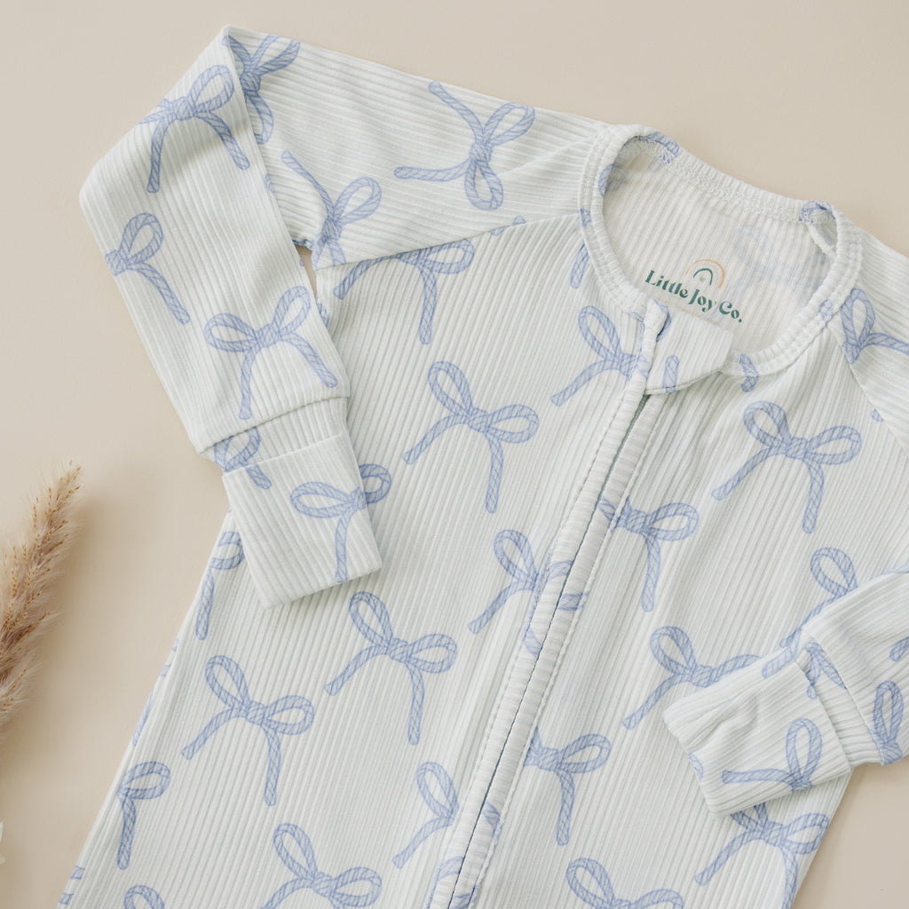Blue Belle Ribbed Bamboo Zippy Pajamas