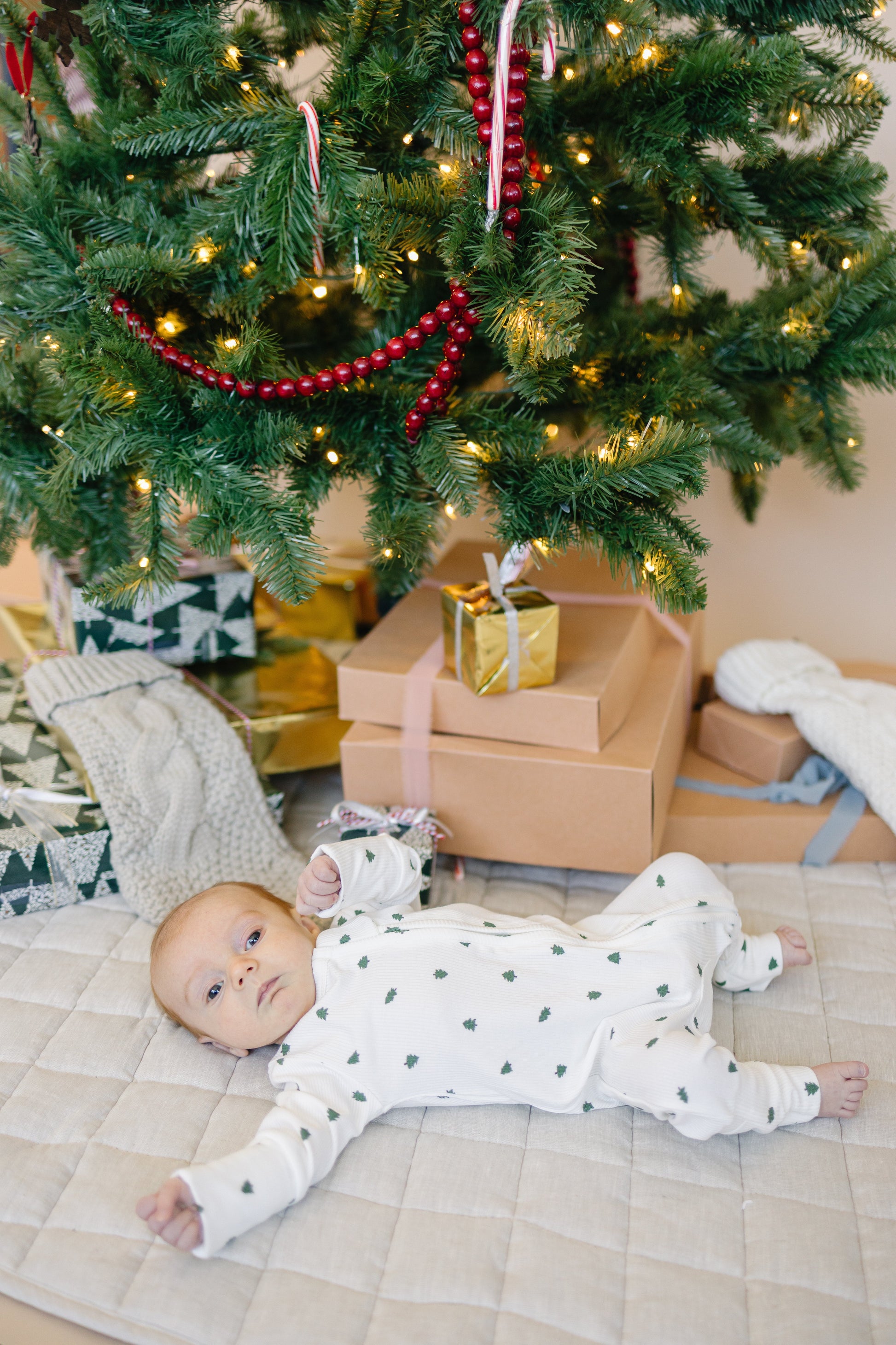 Tiny Trees Ribbed Bamboo Zippy Pajamas
