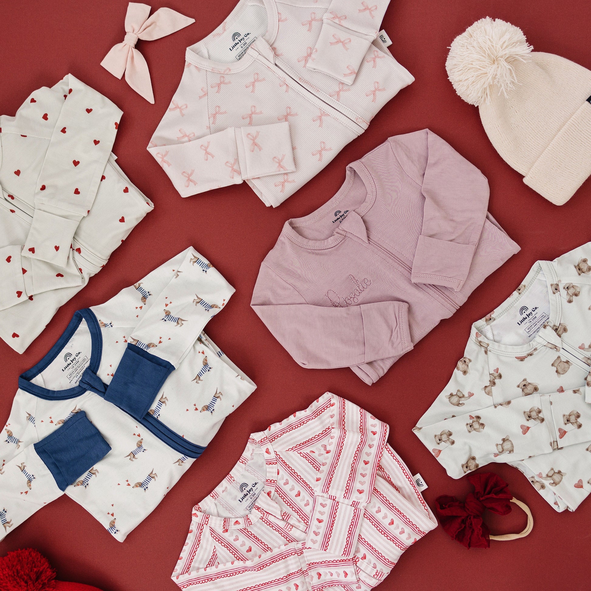 Tiny Hearts Bamboo Zippy Pajamas
