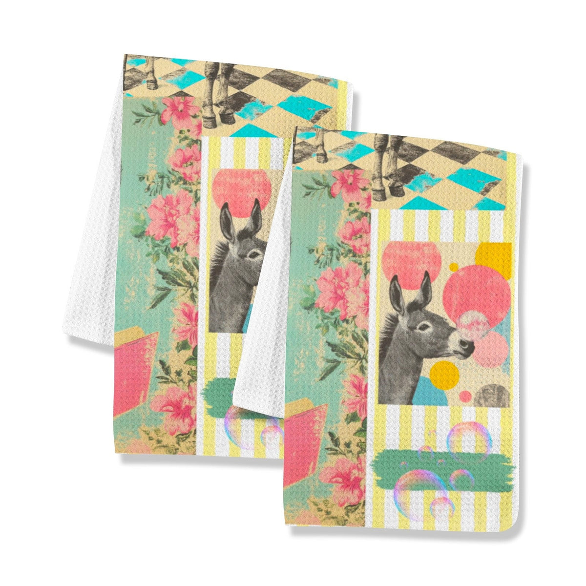 Baha Ranch Donkey Smiles Set of 2 (same) Kitchen Towels Made in America