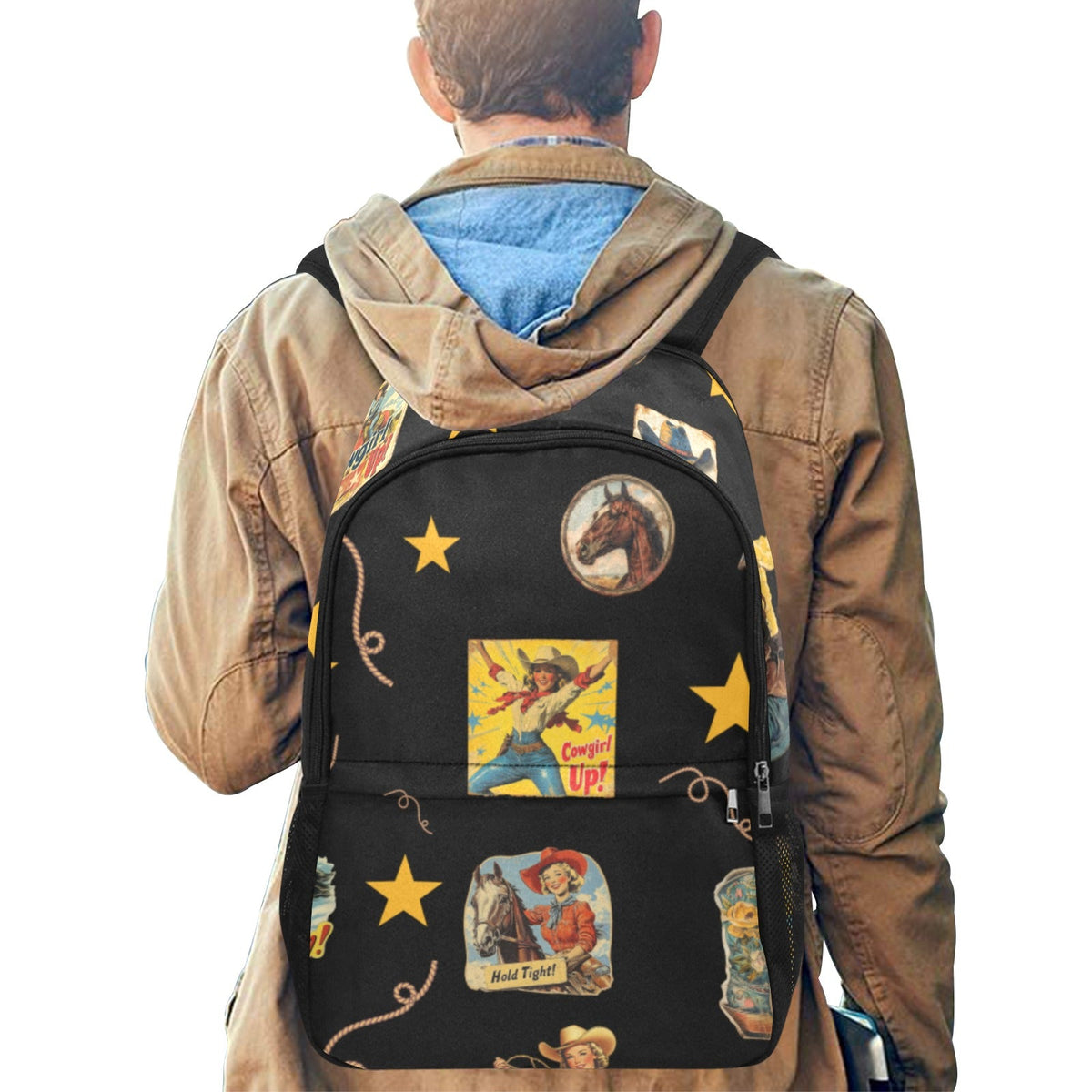 Baha Ranch Vintage Cowgirl Collage Backpack