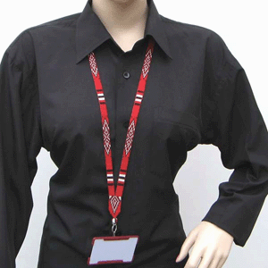 Red/Black/White Lanyard Id Holder