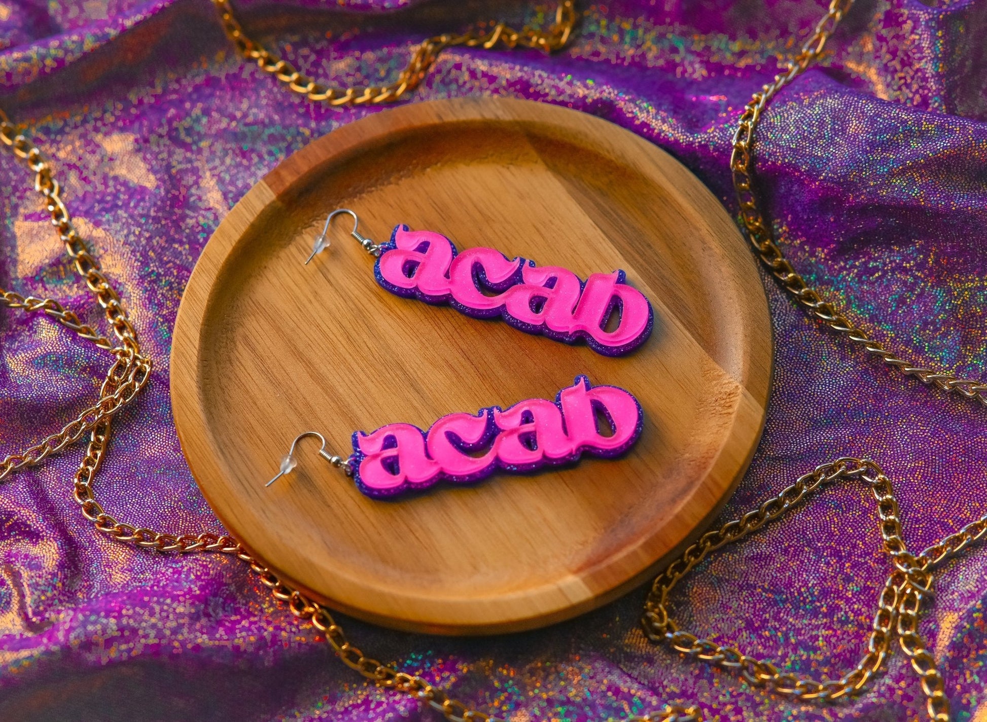 ACAB Earrings- Pink/Purple
