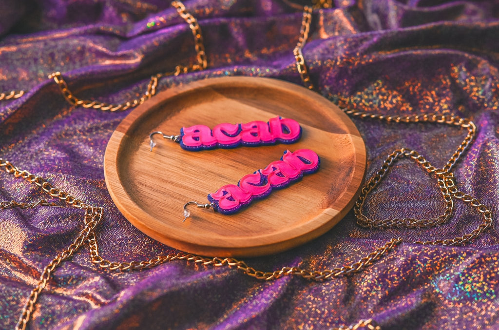 ACAB Earrings- Pink/Purple