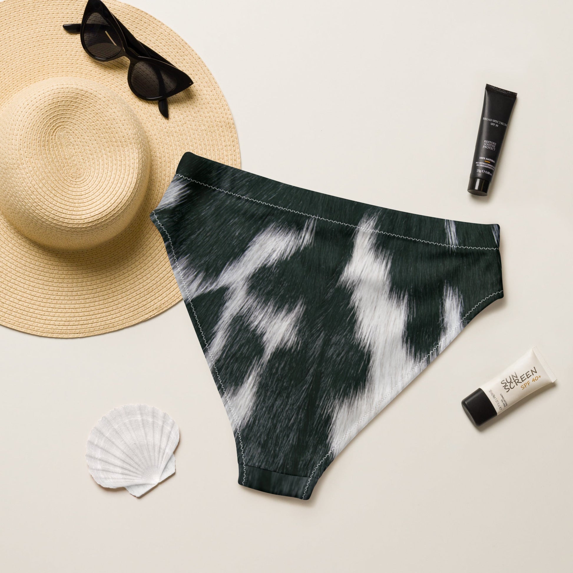 Baha Ranch Yeehaw Cow Print Bikini Bottom