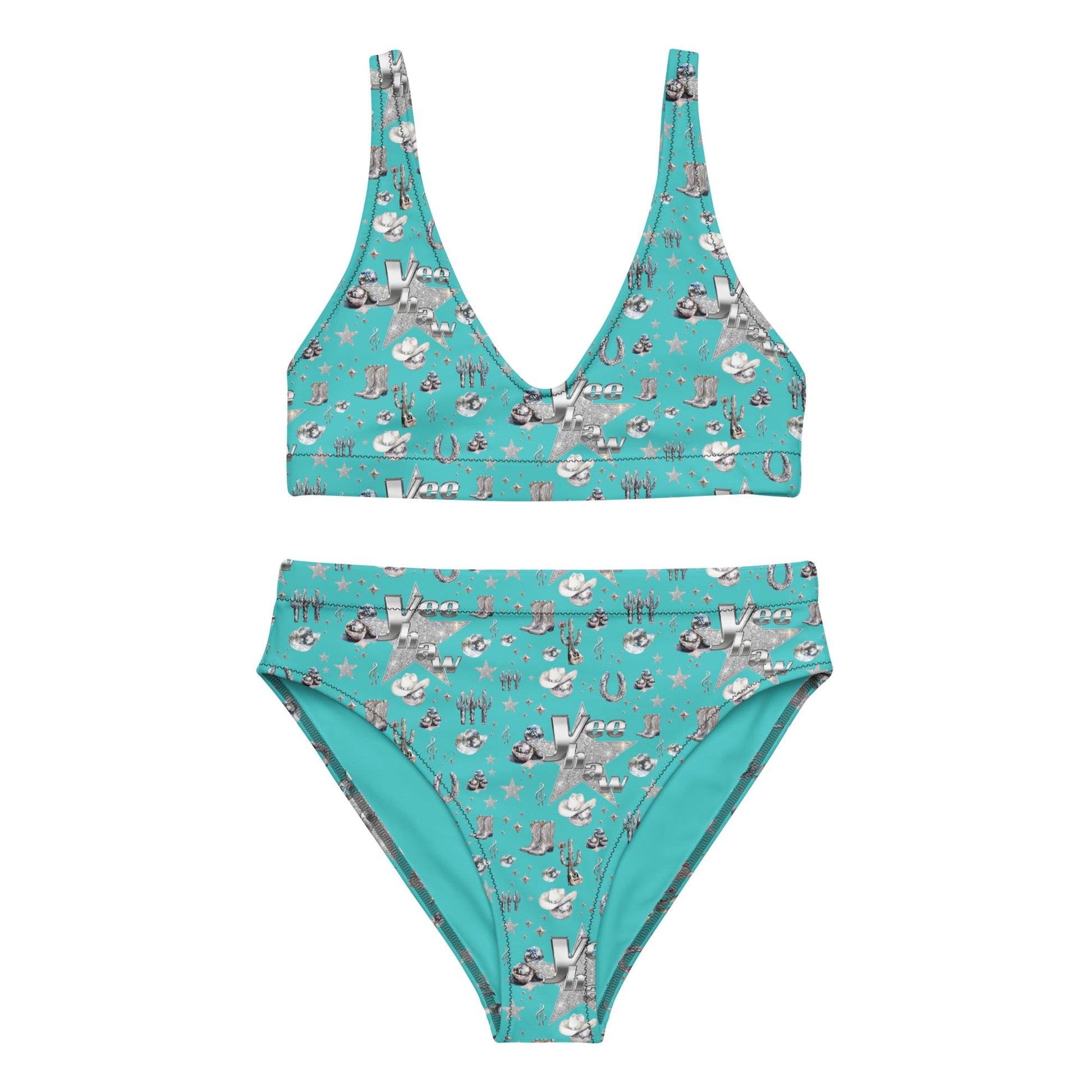 Baha Ranch Yeehaw Turquoise Rhinestone Cowgirl Turquoise Bikini