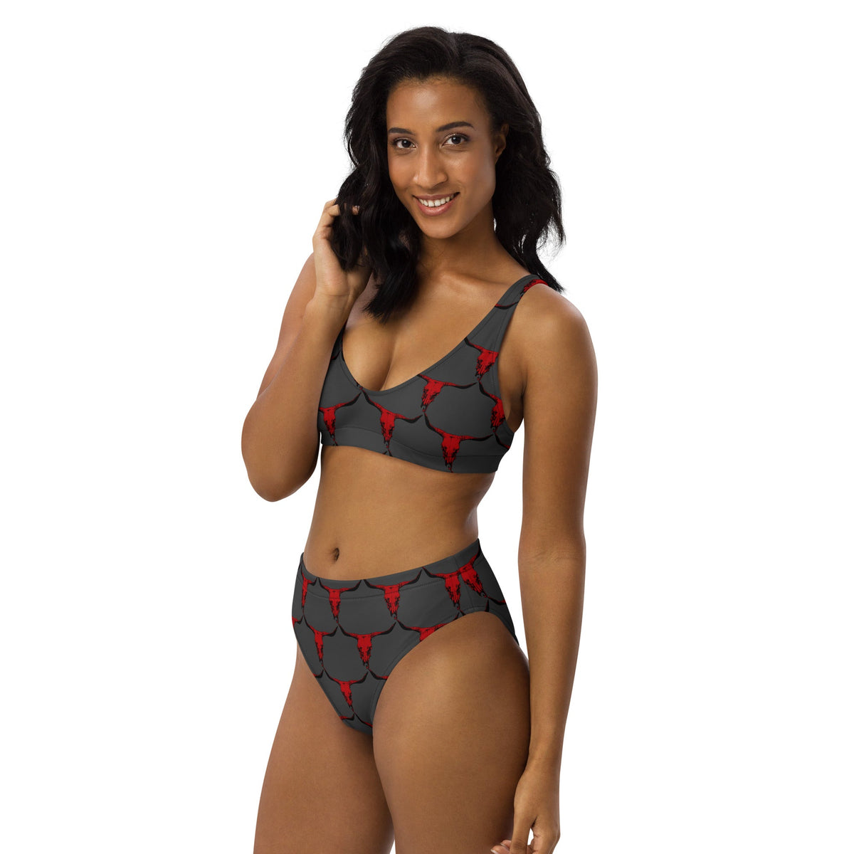 Baha Ranch Yeehaw Red Bull Skull Bikini