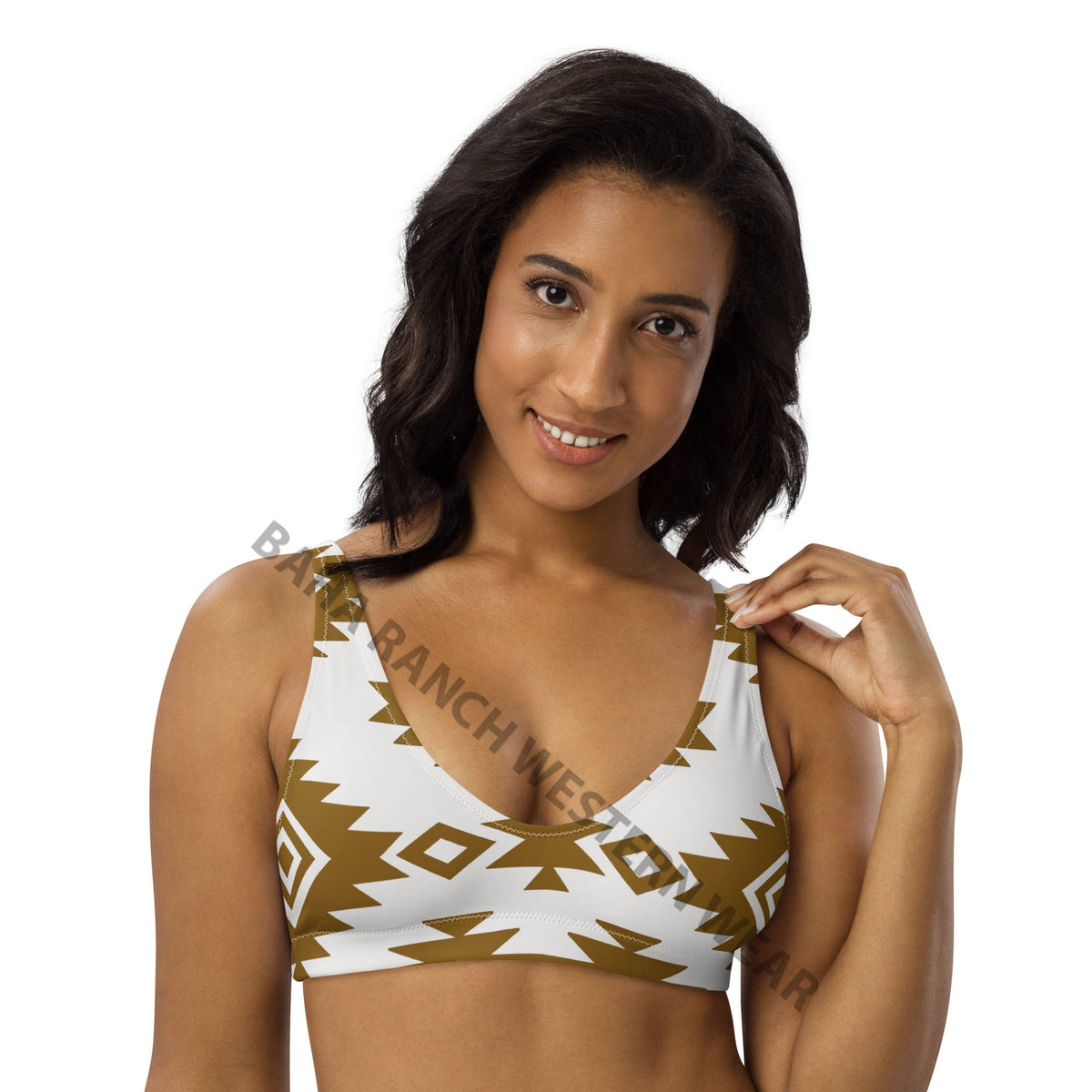 Baha Ranch Yeehaw Bold Brown Aztec Bikini Top