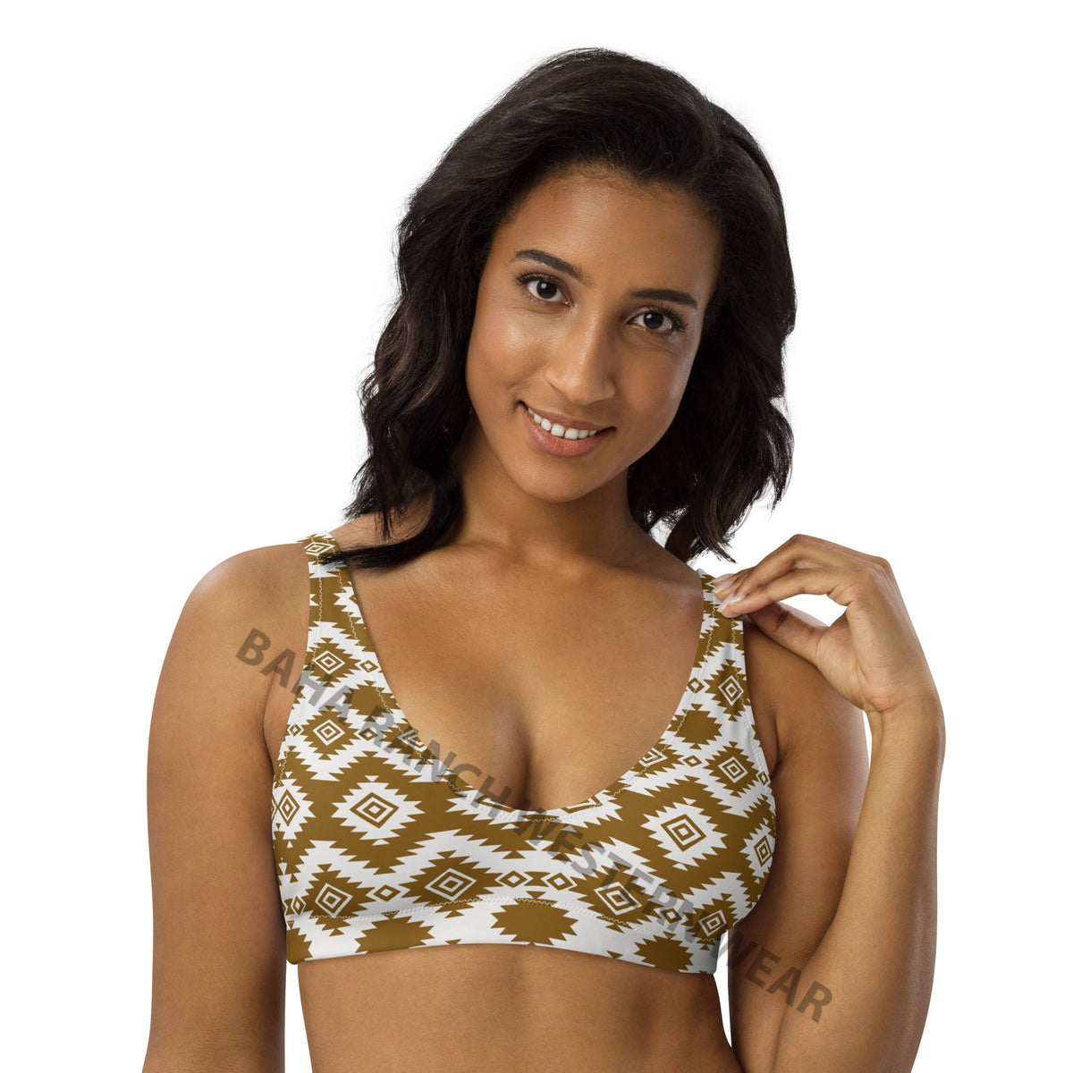 Baha Ranch Yeehaw Brown Aztec Bikini Top