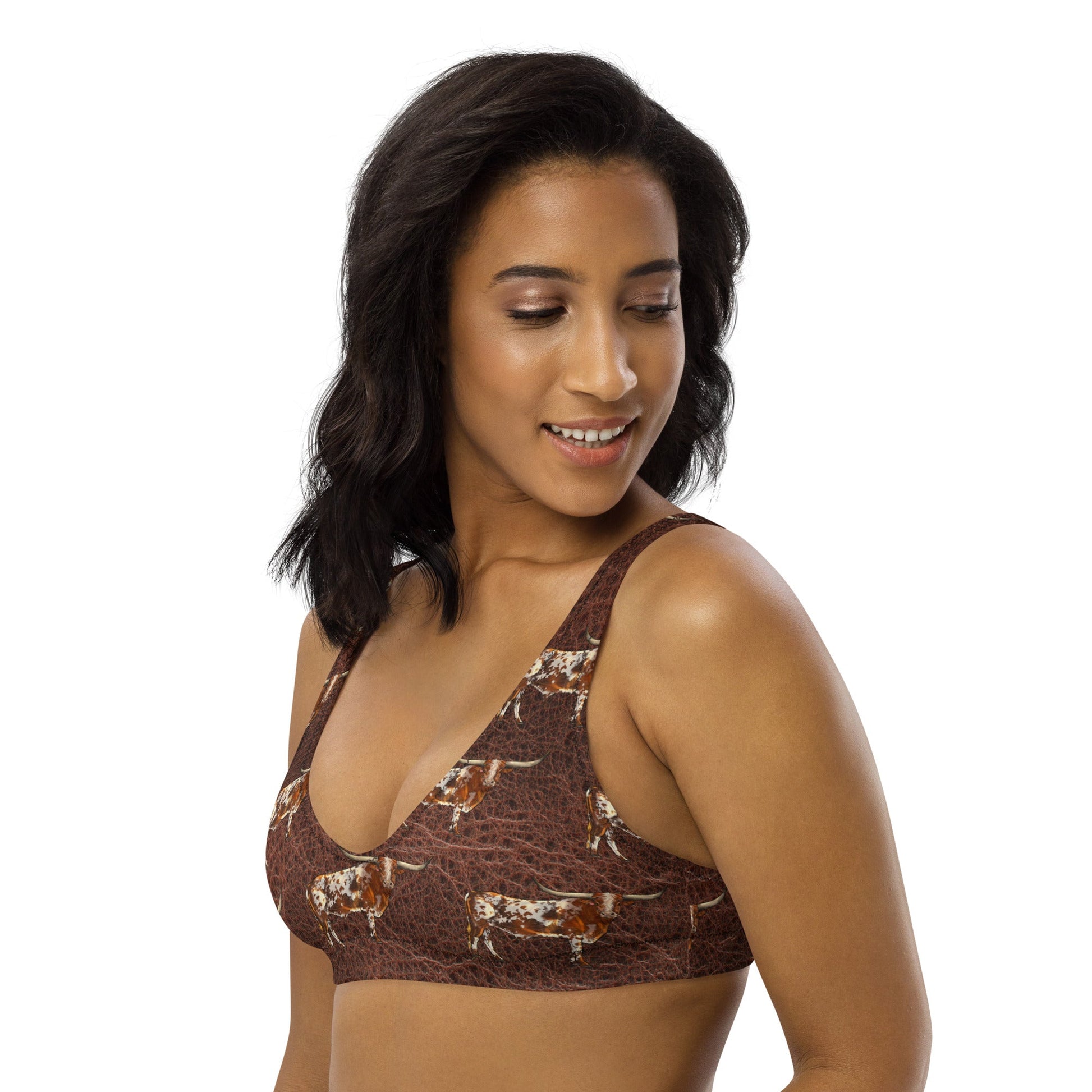 Baha Ranch Yeehaw Leather & Longhorns Bikini Top