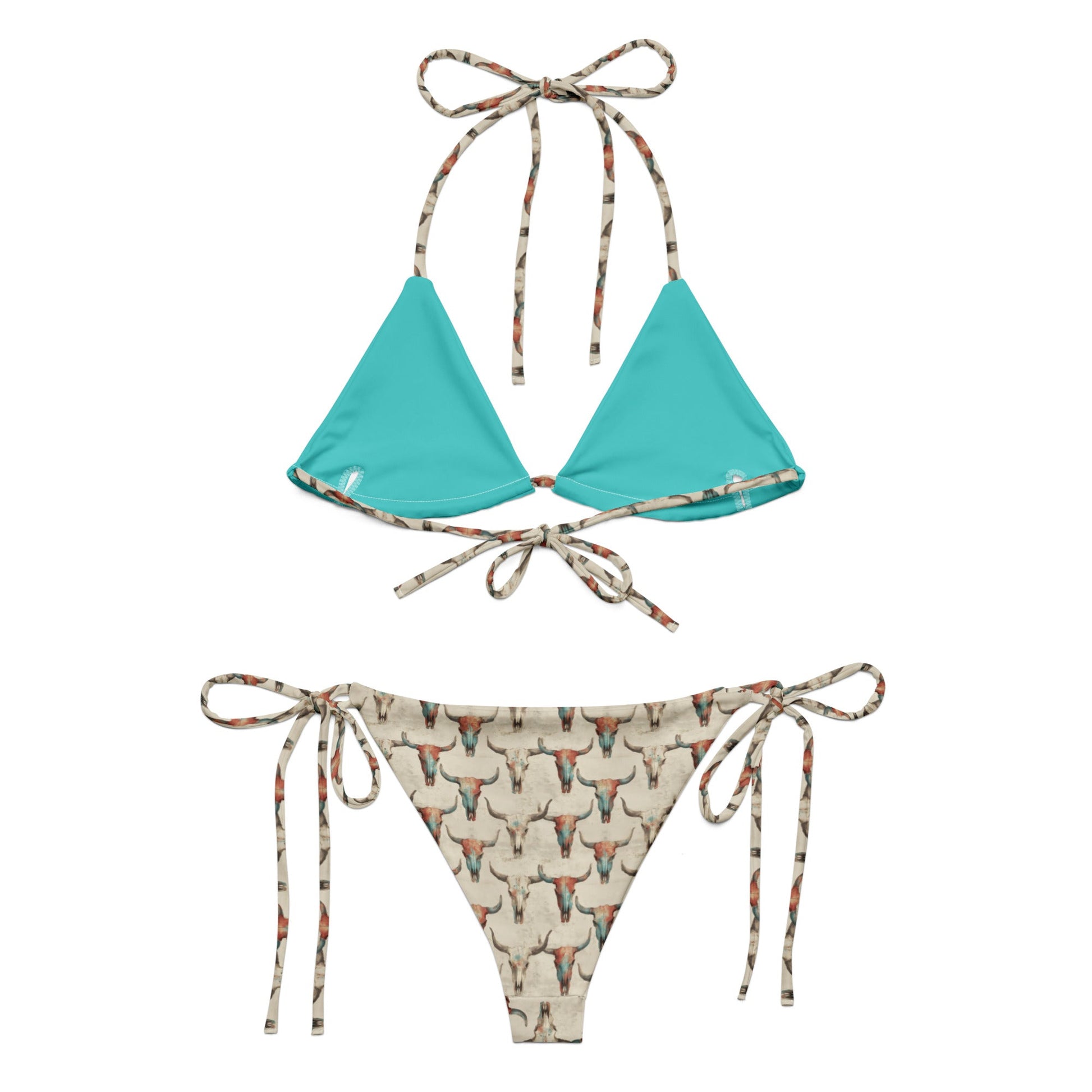 Baha Ranch Yeehaw Bullhead Skulls String Bikini