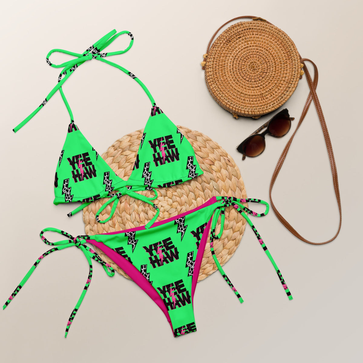 Baha Ranch Yeehaw Neon String Bikini