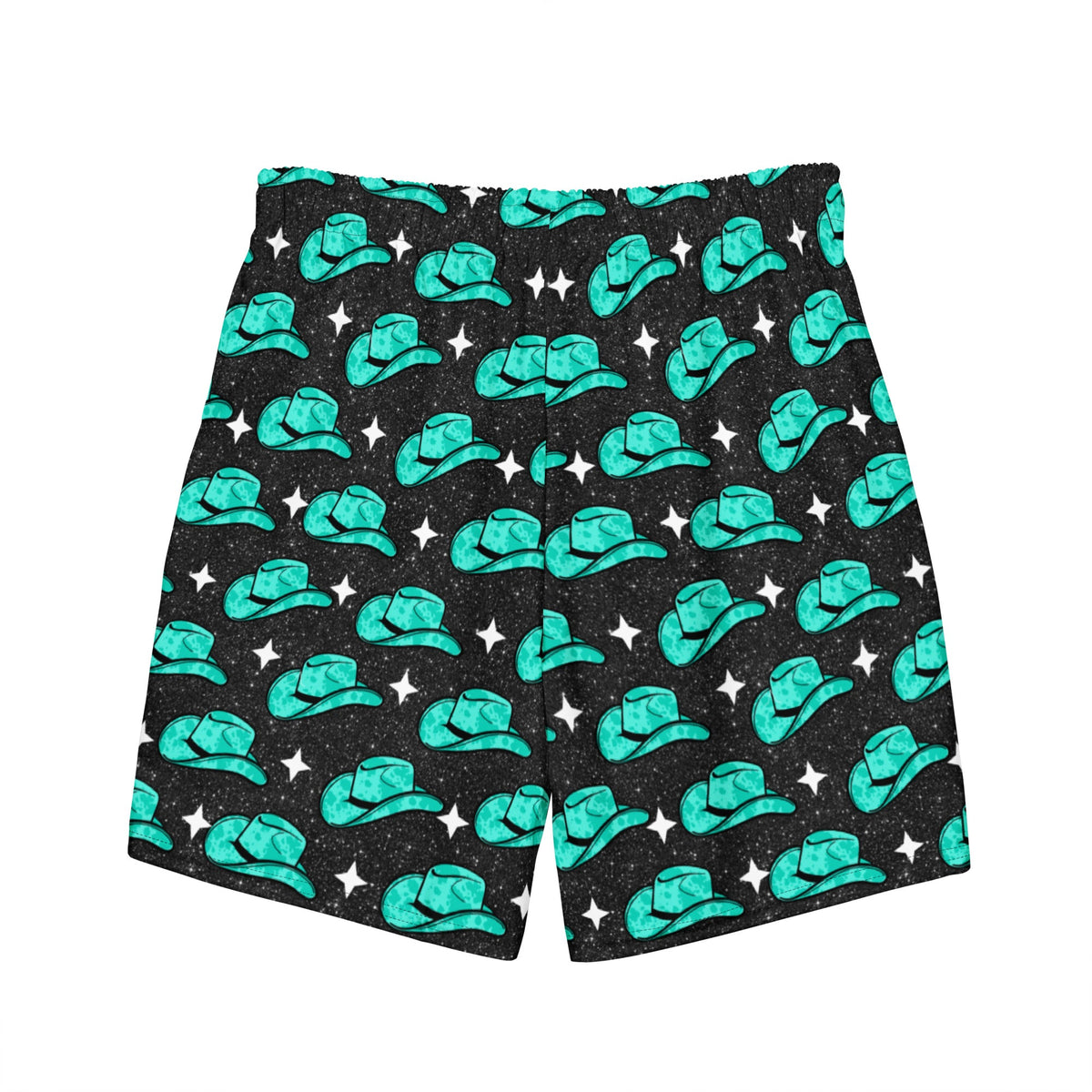 Baha Ranch Yeehaw Turquoise Hat Men's Swim Trunks