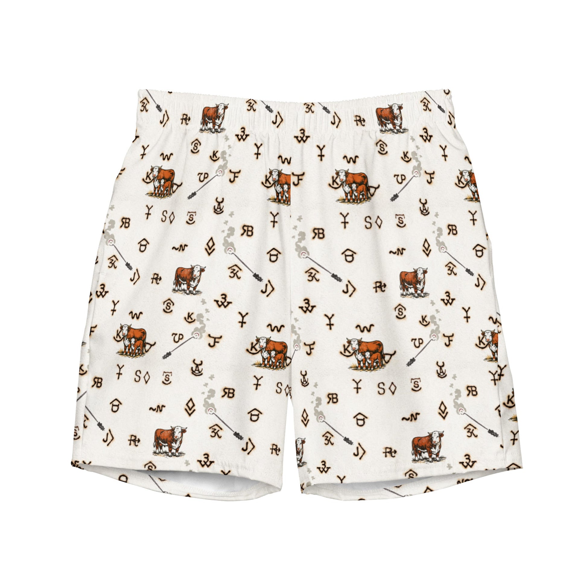Baha Ranch YEEHAW Hereford Brands Swim Trunks