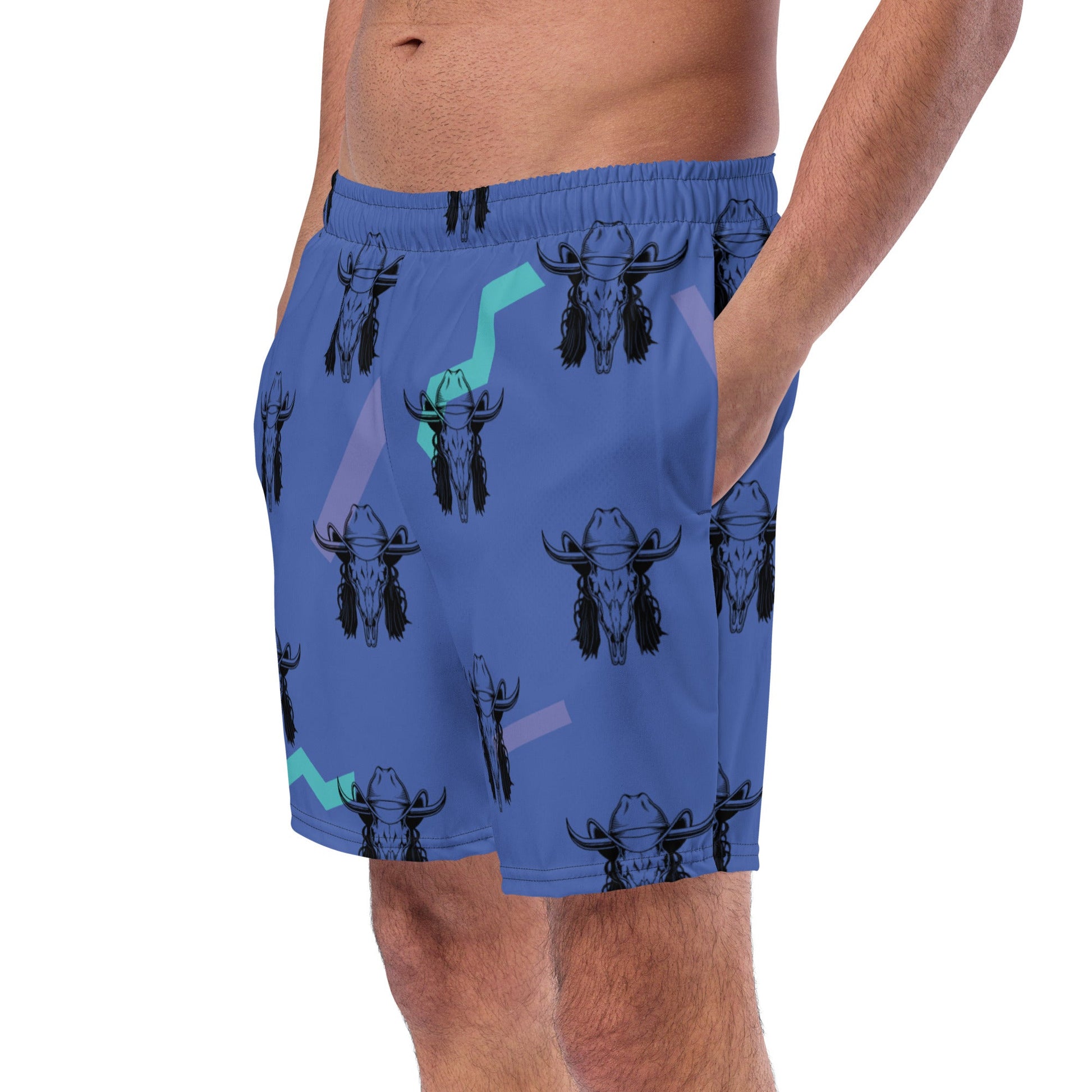 Baha Ranch Yeehaw Mullet Cowboy Men's Swim Trunks