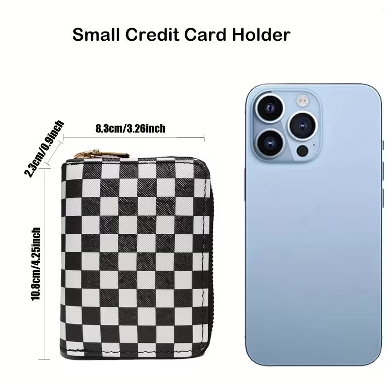 Checkered Card Wallet