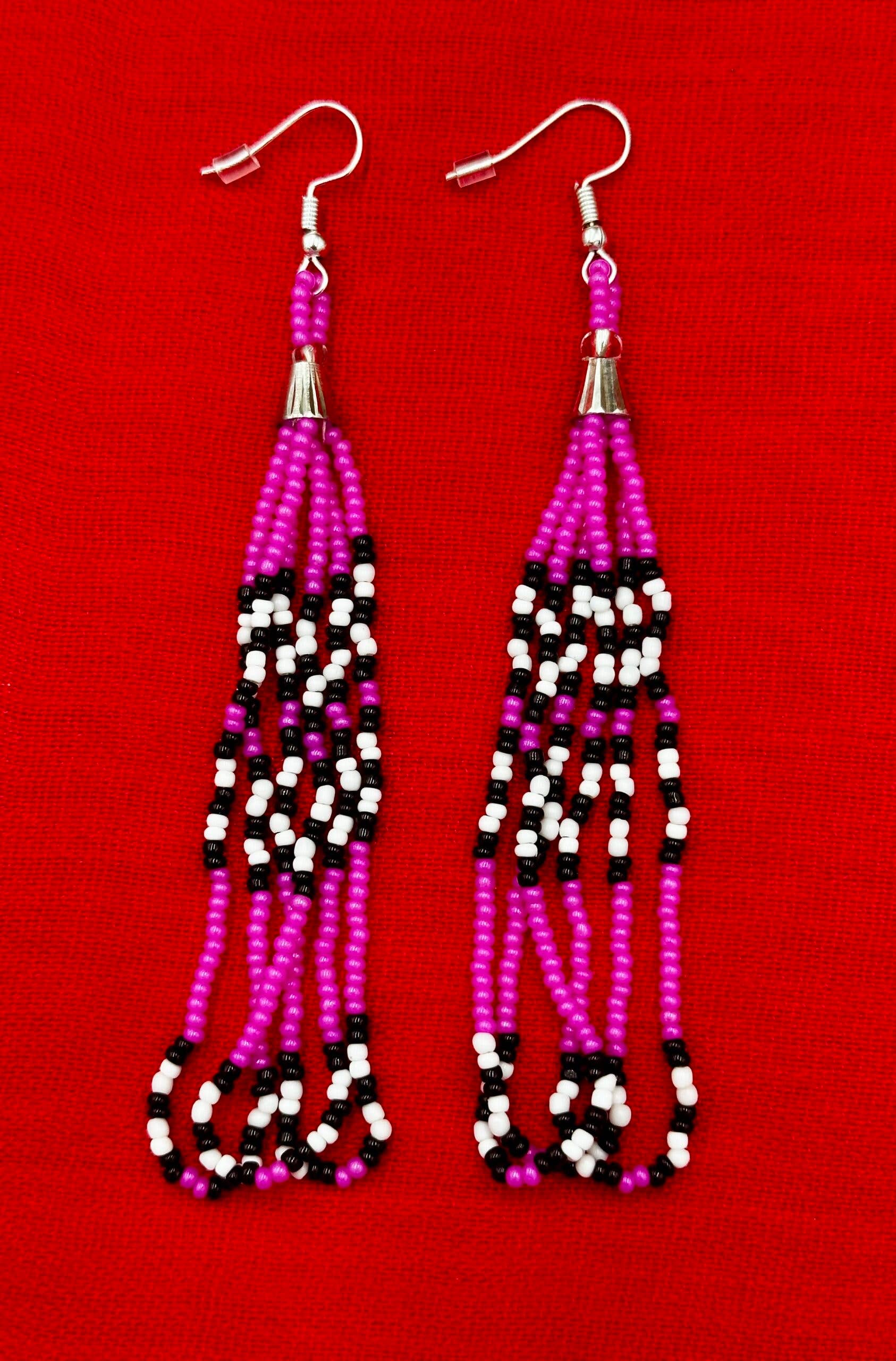 Fuchsia hook earrings