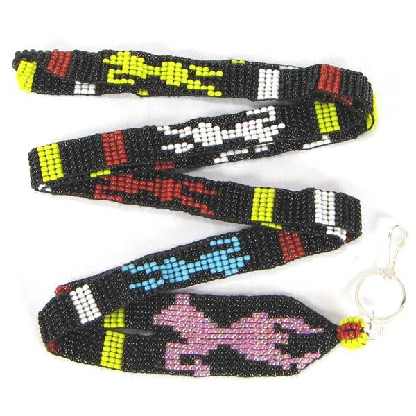 Horse Beaded Lanyard ID Holder