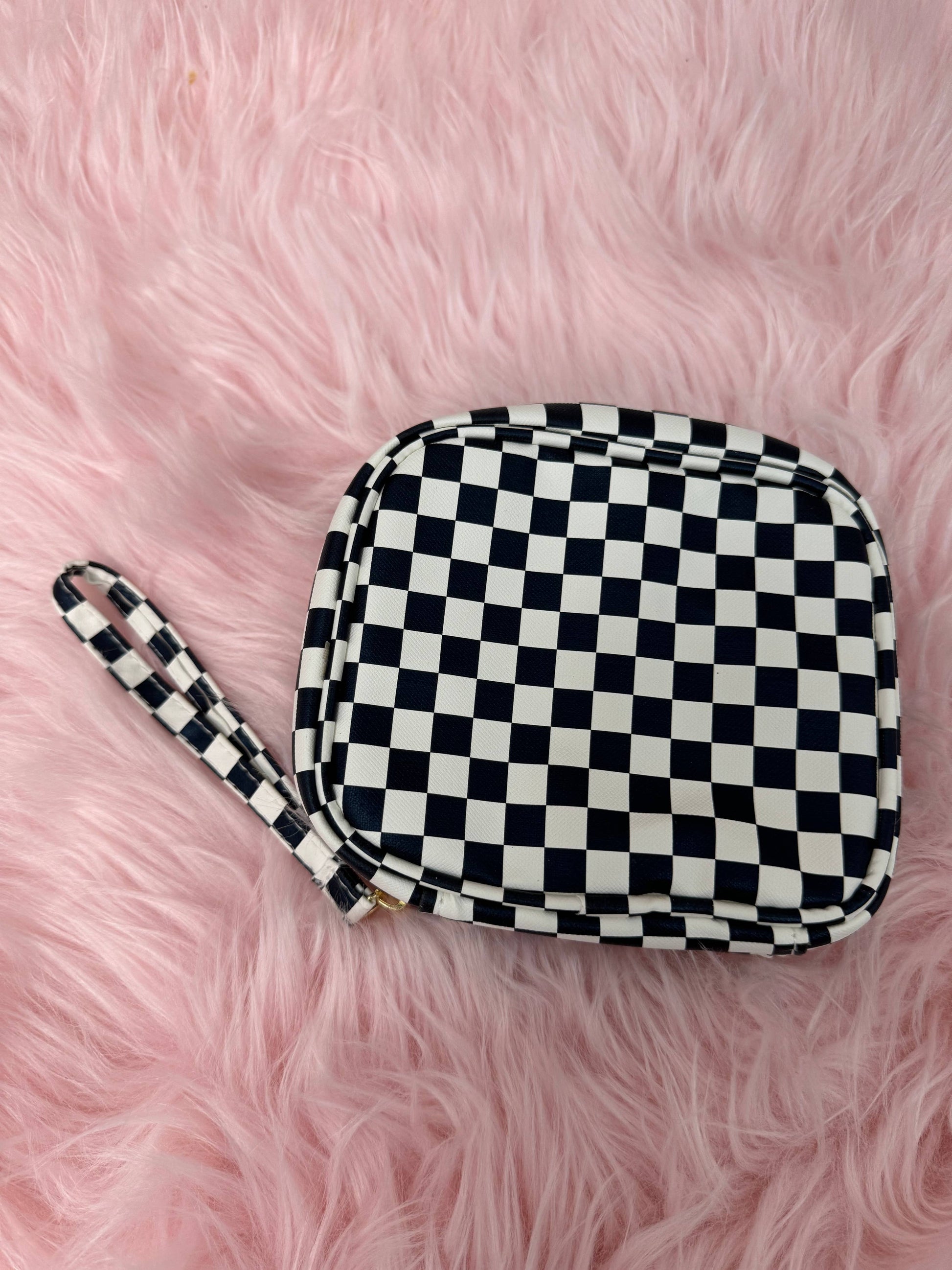 Checkered Makeup Bag