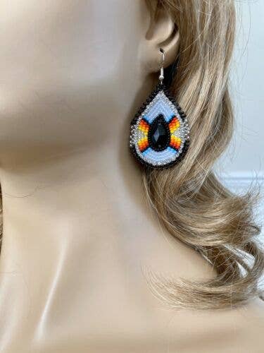Gray Gem teardrop Earrings