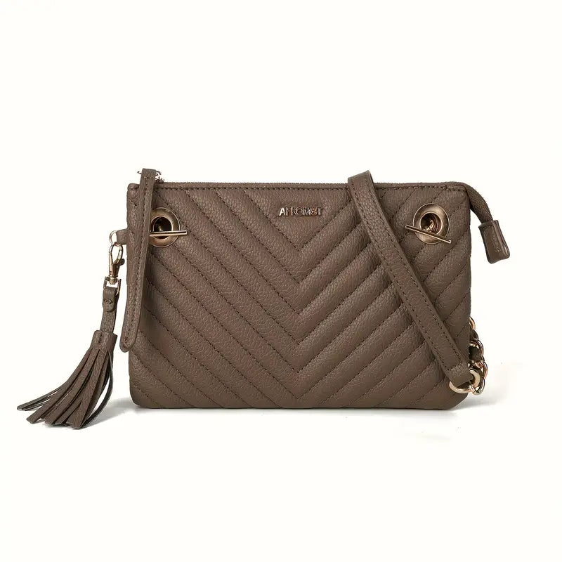 Coffee Chevron Handbag