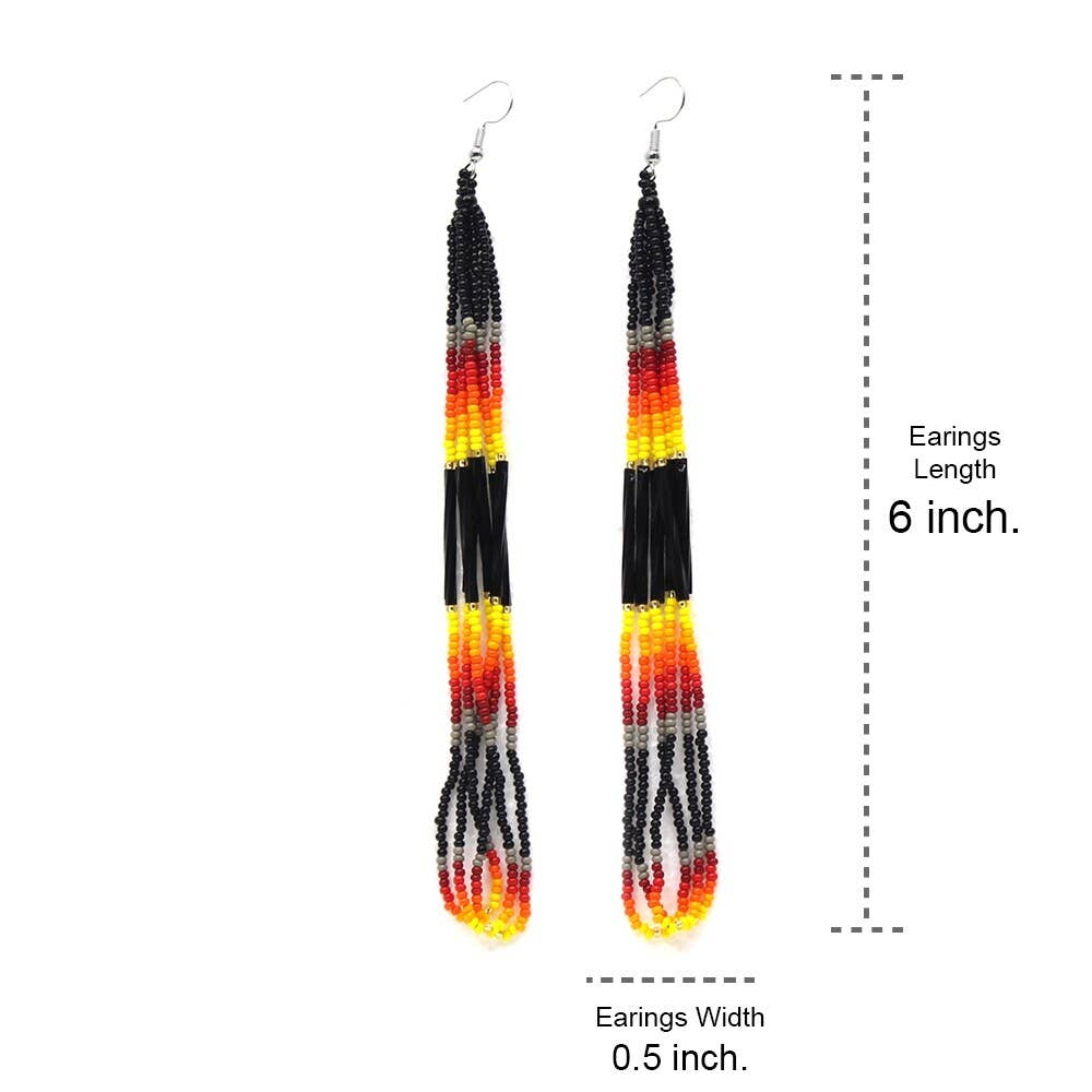 Black Fire Loop Hook Earrings