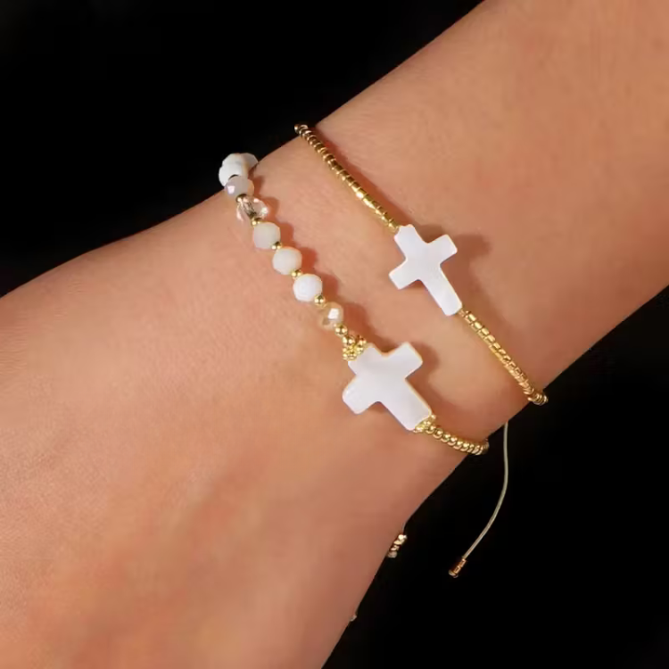 White Cross Bracelt