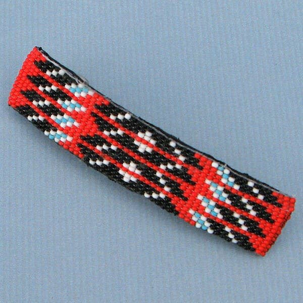 Red/Black/White ZigZag Hair Barrette