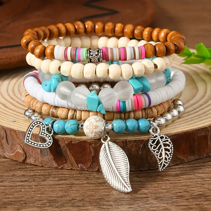 Beaded Wood Bracelets