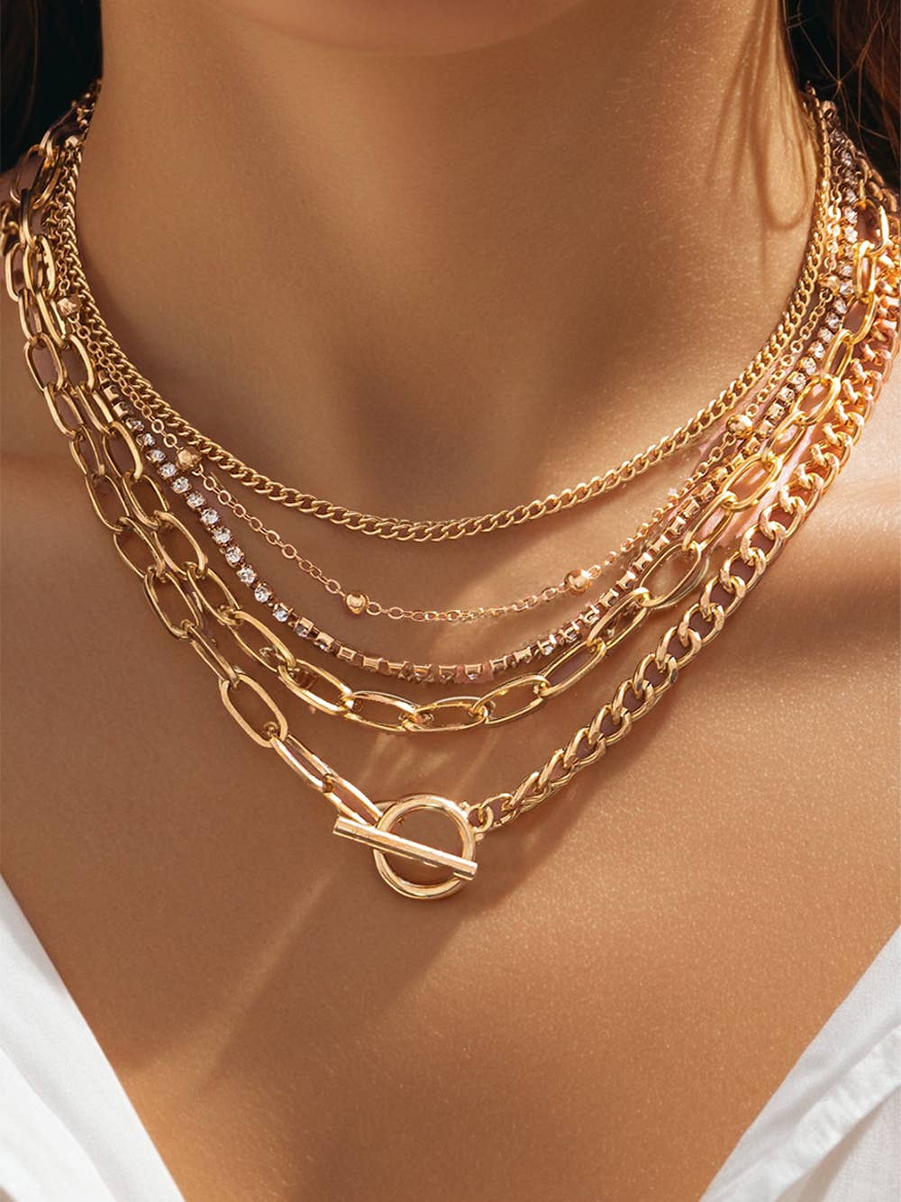 Plated Chain Collarbone Necklaces