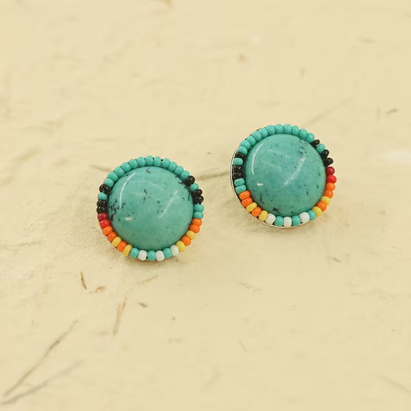 Turq Bead Studs