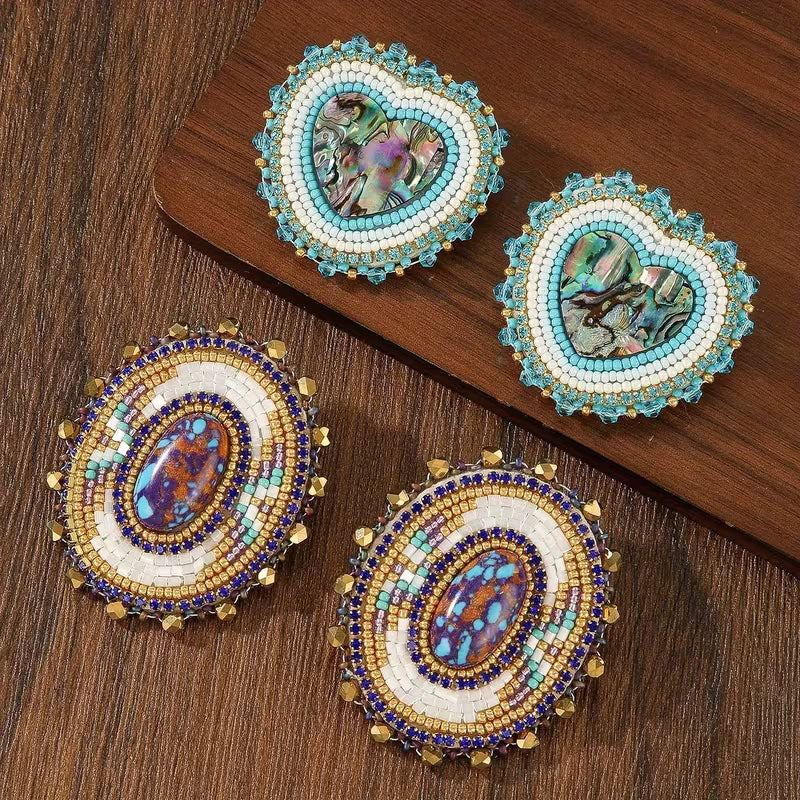 Beaded Shell Studs