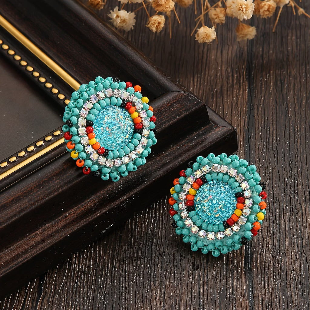Flashy Beaded Studs