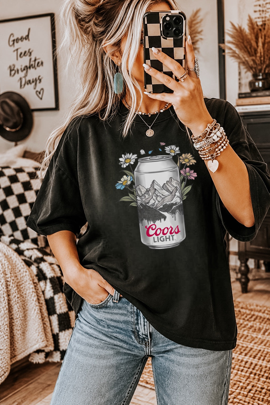Mountain Wildflower Beer Can Graphic Shirt