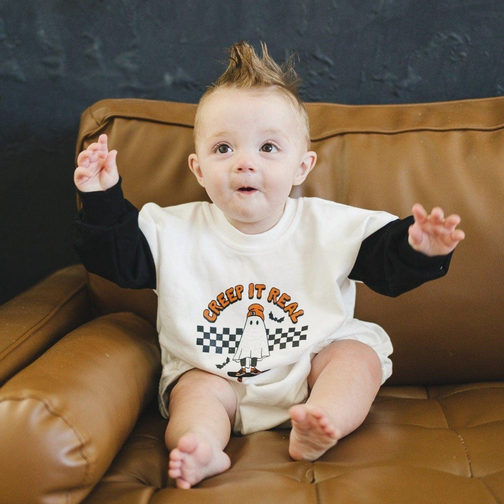 Creep It Real Halloween Sweatshirt Romper - more colors