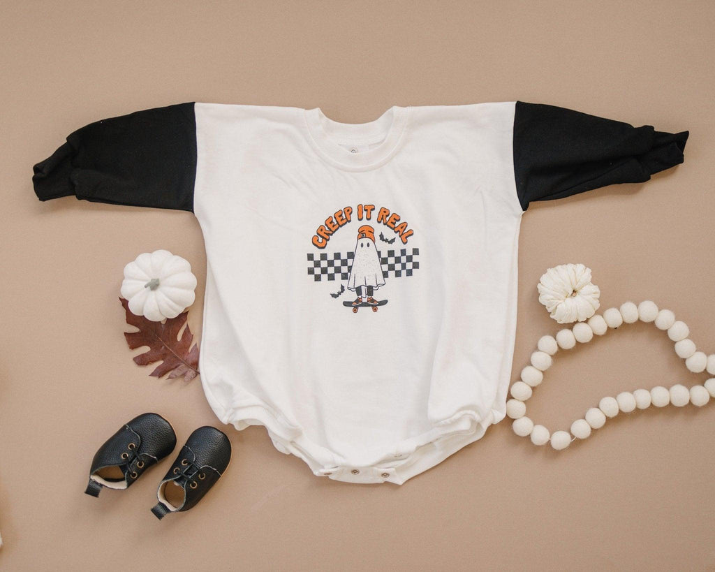 Creep It Real Halloween Sweatshirt Romper - more colors